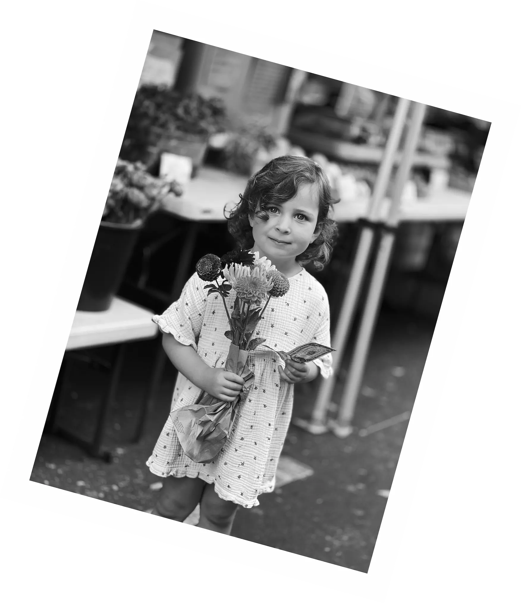 Willa holding flowers